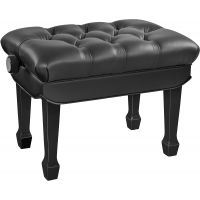 K&M 13968 Banquette hydraulique noir brillant, assise cuir véritable - Vue 1
